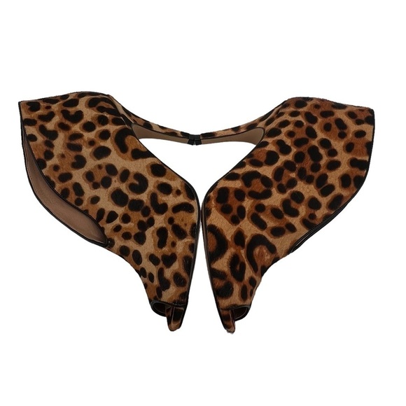 Halogen Rowen Leopard Print Calf Hair Peep Toe Booties Size 7 1/2 Women's - Picture 5 of 9